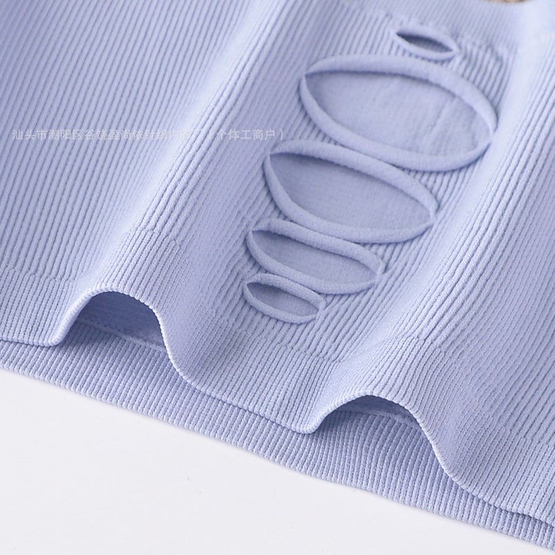 For One-Word Wrap Chest Seamless Seamless Seamless Breathable Bottoming Hollow Women'S Summer Tube Chest - Image 5